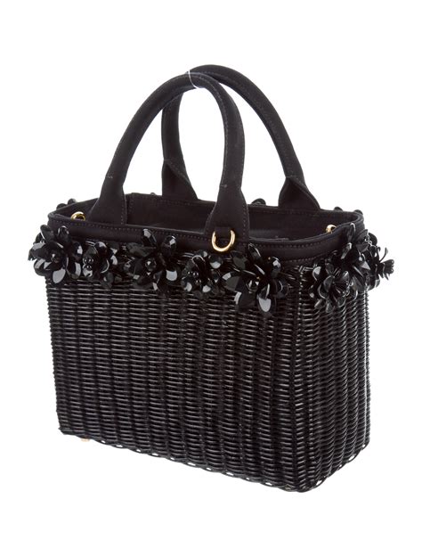 prada flower tote|prada wicker tote.